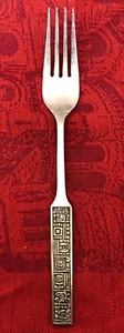Tenedor de cena vintage de los años 60 moderno de acero inoxidable OS Japón - Imagen 1 de 3
