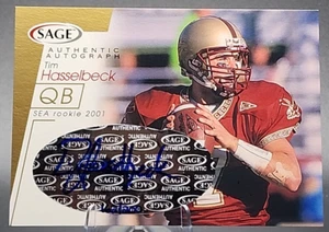 Tim Hasselbeck/200 2001 SAGE Rookie RC Auto Gold Washington Redskins SP - Imagen 1 de 3
