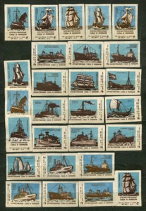 1977, barcos rusos, flota, conjunto de 27 etiquetas rusas de caja de cerillas - Imagen 1 de 1