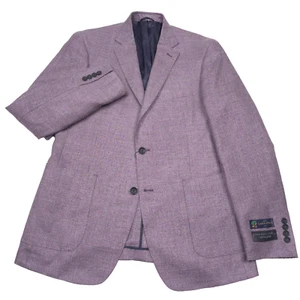 $ 598 Bloomingdales lavendel lila Hopsack Sport Mantel Jacke Herren Größe 42L - Bild 1 von 12