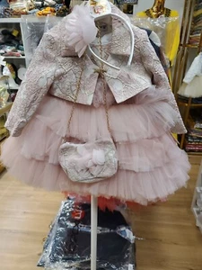 Kids Girls Mesh Princess Dress Birthday Wedding Bridesmaid Ball Gown Age 2-3yrs - Picture 1 of 9