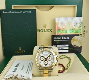 ROLEX 18kt Gold & Stainless Steel DAYTONA White Diamond Model 116523 SANT BLANC - Picture 1 of 10
