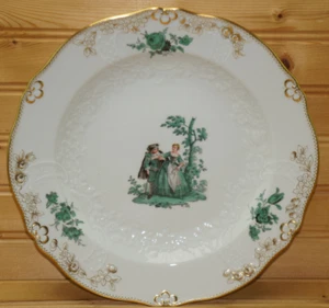 Meissen Green Watteau #8 Dinner Plate, 9 3/4" #3701 - Picture 1 of 10