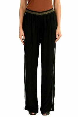 Pantalones informales negros de pierna ancha Just Cavalli para mujer US 4 IT 40 Foto 1 de 4