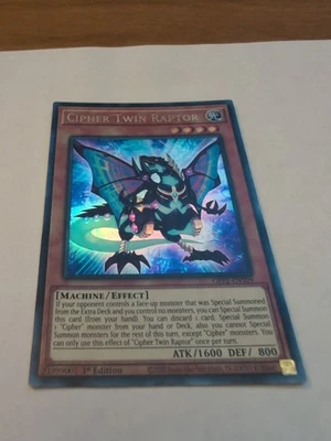 Yu-Gi-Oh Cipher Twin Raptor 1st Edition Holo - Image 1 of 2