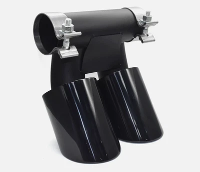 Black Exhaust Tips For Porsche 718 Boxster Cayman 2017-2025 Stainless Tailpipe - Image 1 of 4
