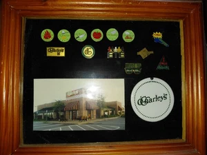 O'Charley's Array of Items.. Spille, foto e medaglione tutti incorniciati in Shadowbox - Foto 1 di 7