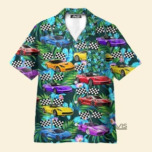 Corvette Car Colorful Tropical Gift For Corvette Car Lovers Hawaiian Shirts - Picture 1 of 5