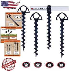 Robuste Zeltpfähle 4er Pack 9,5" zum Einschrauben umweltfreundliches T-Grip Werkzeug - Bild 1 von 8