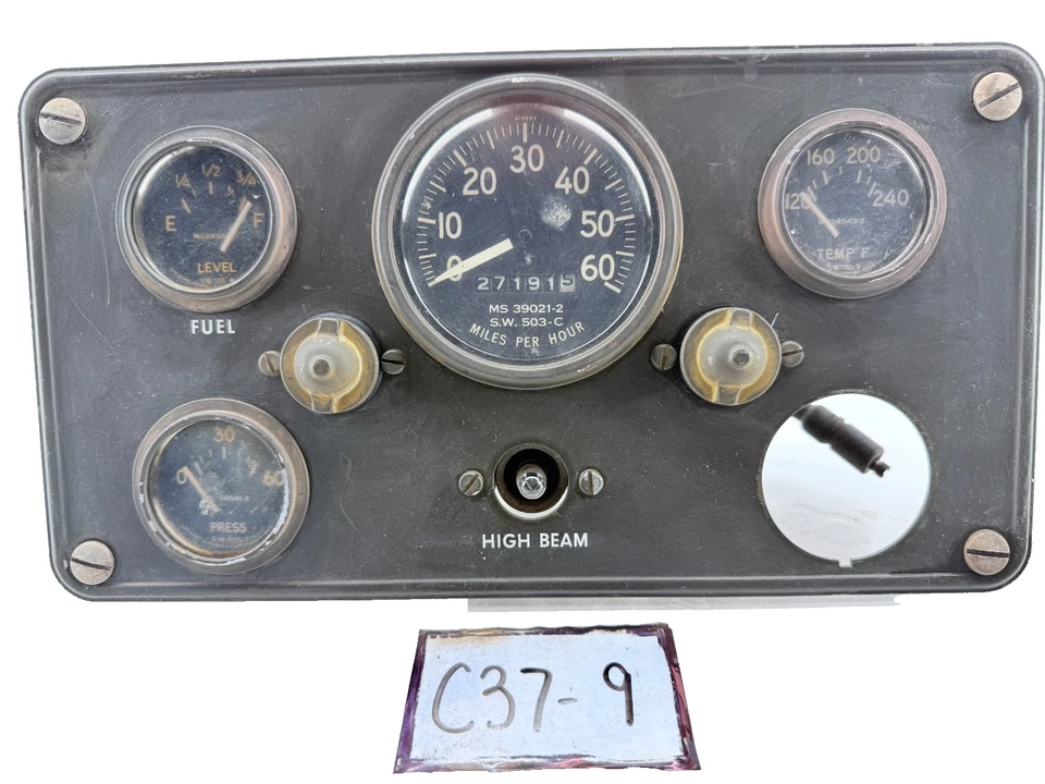 Panel de instrumentos original Jeep Willys Kaiser M38 calibre velocímetro grupo C37-9 Foto 1 de 4