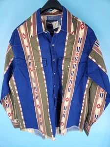 Vintage Wrangler Shirt Mens XL Multicolor Aztec Brushpopper USA Western - Picture 1 of 5