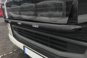 Black Stainless Steel Grill Bar E + White LEDs For Scania New Generation Truck - Picture 1 of 3