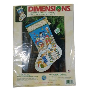 Dimensions Stamped Cross Stitch Kit 8741 Best Gifts Stocking Snowman NOS 2004 - Bild 1 von 5