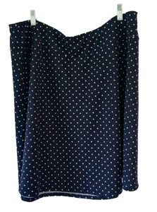 Talbots 2X Petite jupe à enfiler extensible évasée ALINE bleu marine à pois 2XP neuve avec étiquette - Photo 1/4
