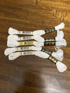 DMC 25 Skeins Floss Mouline Special Color: Blanc/White 8.7 Yards lot of 5 - Picture 1 of 2