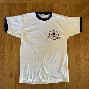 Vintage 70s National Air Races Ringer Tee Shirt Champion Blue Bar Sz L - Picture 1 of 10