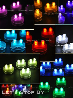 20 SUPER Bright Dual LED Floral Tea Light Submersible Floralyte Party Wedding - Image 1 of 3