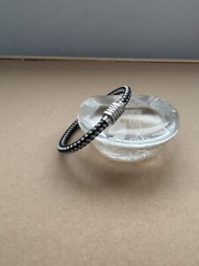FRED BENNETT Braided Cord Magnetic Stainless Steel Clasp Bracelet