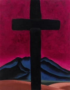 Georgia O'Keeffe Schwarzes Kreuz mit rotem Himmel Leinwandbild 16 x 20 - Bild 1 von 5