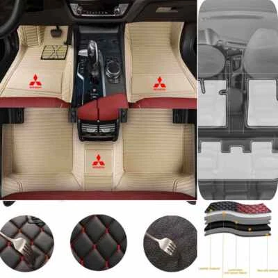 For Mitsubishi Carpets Custom All Models Car Floor Mats All Weather Luxury Auto  - Imagem 1 de 4