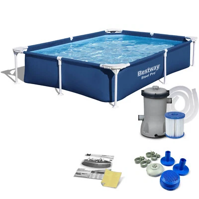 BESTWAY Frame Pool Gartenpool Schwimmbecken  Schwimmbad 221 x 150 x 43 cm - Bild 1 von 4