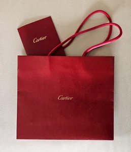 CARTIER RED GIFT BAG WITH EMPTY RECEIPT or CARD FOLDER - Picture 1 of 12