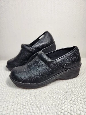 Zueco sin cordones Safe T Step Comfort trabajo/enfermera floral negro zapatos para mujer talla 5 Foto 1 de 4