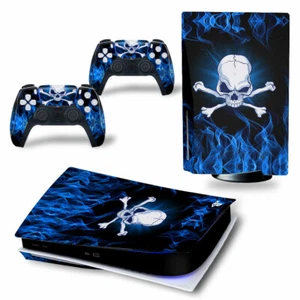 Schädel Totenkopf Skull Sony PS5 Playstation 5 Skin Aufkleber folie Sticker PVC - Picture 1 of 1