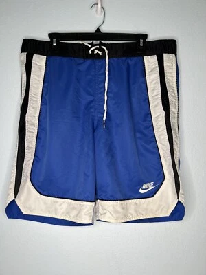 Nike Swim Trunks Mens Medium Blue Vintage Lined Y2K Gray Tag Board Shorts - Image 1 of 4