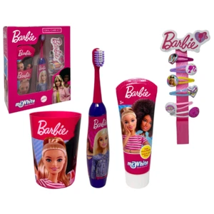SET ACCESSORI CURA IGIENE ORALE BARBIE 4 PEZZI SPAZZOLINO ELETTRICO PER BAMBINI - Foto 1 di 9