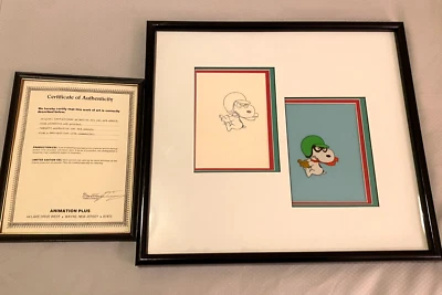Snoopy Original Cartoon Production Art Cel Charles Schultz Met Life Vtg Peanuts - Image 1 of 4