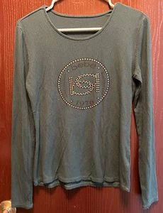 Bebe Women's Interlock hunter green Long Sleeve Top - Picture 1 of 3