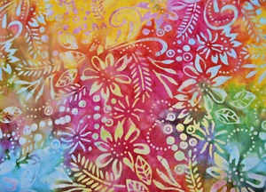 Moda BATIKS #20008"MUTI COLORED FLORAL BATIK" 1&2/3 YARDS - Picture 1 of 1