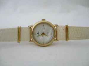 Bonjour Women's Ivory Leather Buckle Band Watch Analog - Picture 1 of 12