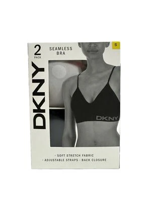 Sujetador sin costuras DKNY para mujer, paquete de 2, ALUMINIO/NEGRO, TALLA PEQUEÑA. Foto 1 de 4