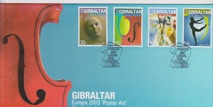 GB - GIBRALTAR 2003 Poster Art/Europa '03/Festivals/Dancing SG 1041-1044 FDC - Picture 1 of 1