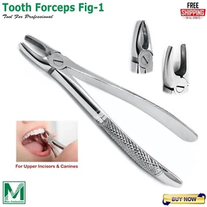 Pinzas de extracción dental Fig.1 molares superiores dentales centrales caninos incisivos - Imagen 1 de 3