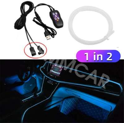 Flexible RGB Lamp Strip Car Interior Ambient Lamp Decorative Sound Control 5M - Image 1 of 4