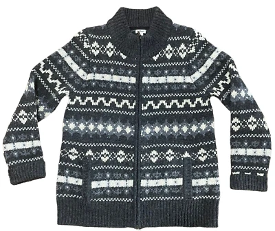 Abrigo Chaqueta LL Bean Mujer Lana Mediana Grandmacore De Colección Grueso Tejido Gris Blanco Foto 1 de 4