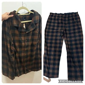 Skims Size 4X Plaid Sleep Set Jasper Buffalo Check Holiday Brown PJ NWT pajamas - Picture 1 of 8