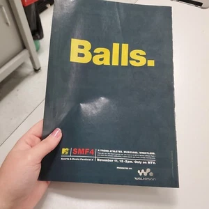 Vintage Y2k 2000s Mtv Smf4 Sports Music Festival 4 "Balls." Print Ad Promo Art - Picture 1 of 8