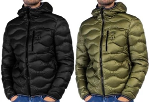 Para hombres Chaqueta Amortiguada Edredón Abrigo con Capucha Parka Cremallera Bolsillos Chicos Caballeros Chicos - Imagen 1 de 18