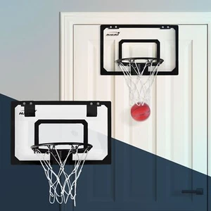 Canasta mini de baloncesto negra 58x40 cm tablero con aro, 3 balones e inflador - Imagen 1 de 7