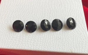 Beautiful Faceted Black Glass Antique Buttons Set Of 5 - Picture 1 of 14