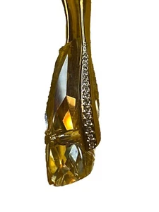 Swarovski Crystal Pendant Gold Tone Yellow Crystal Signed - Picture 1 of 13