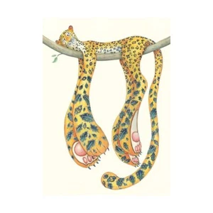 Carta addormentata leopardata di Daniel Mackie - 7 x 5 pollici con busta - Foto 1 di 1