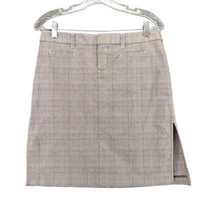 Wet Seal Skirt Womens Size 5 Gray Check Pattern Side Slit Cotton Blend - Image 1 of 4