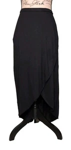 Falda para mujer Gap dobladillo tulipán envolvente cintura elástica midi talla XL negra verdadera - Imagen 1 de 3