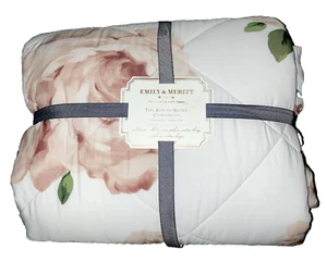 Edredón Pottery Barn Adolescente Emily & Meritt Cama de Rosas Marfil/Rubor DOBLE XL NUEVO - Imagen 1 de 10