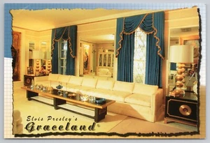 Elvis Presleys Wohnzimmer in Graceland Memphis Tennessee Postkarte - Bild 1 von 2
